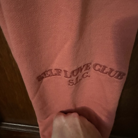 Mayfair the Label Self Love Club Jogger Sweatpants Pink Terry Size S - Picture 3 of 6